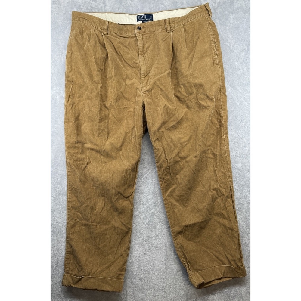 Vintage Polo Ralph Lauren Corduroy Trousers Hammond Pant Cords Tan Men's 44x29